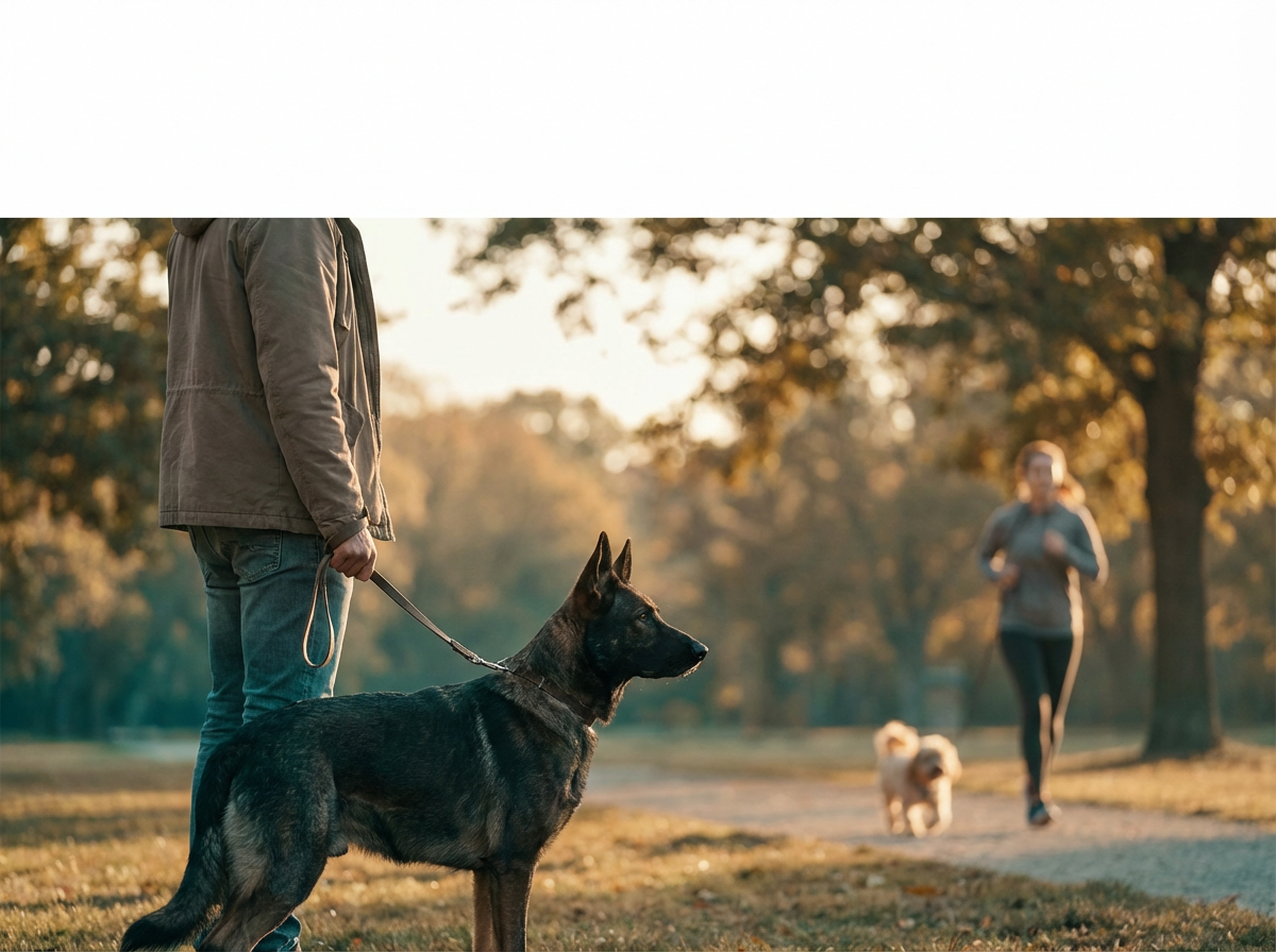 reactive dog, calmly watching dog and jogger